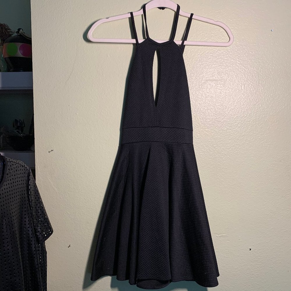 LF Black Skater Dress with Keyhole